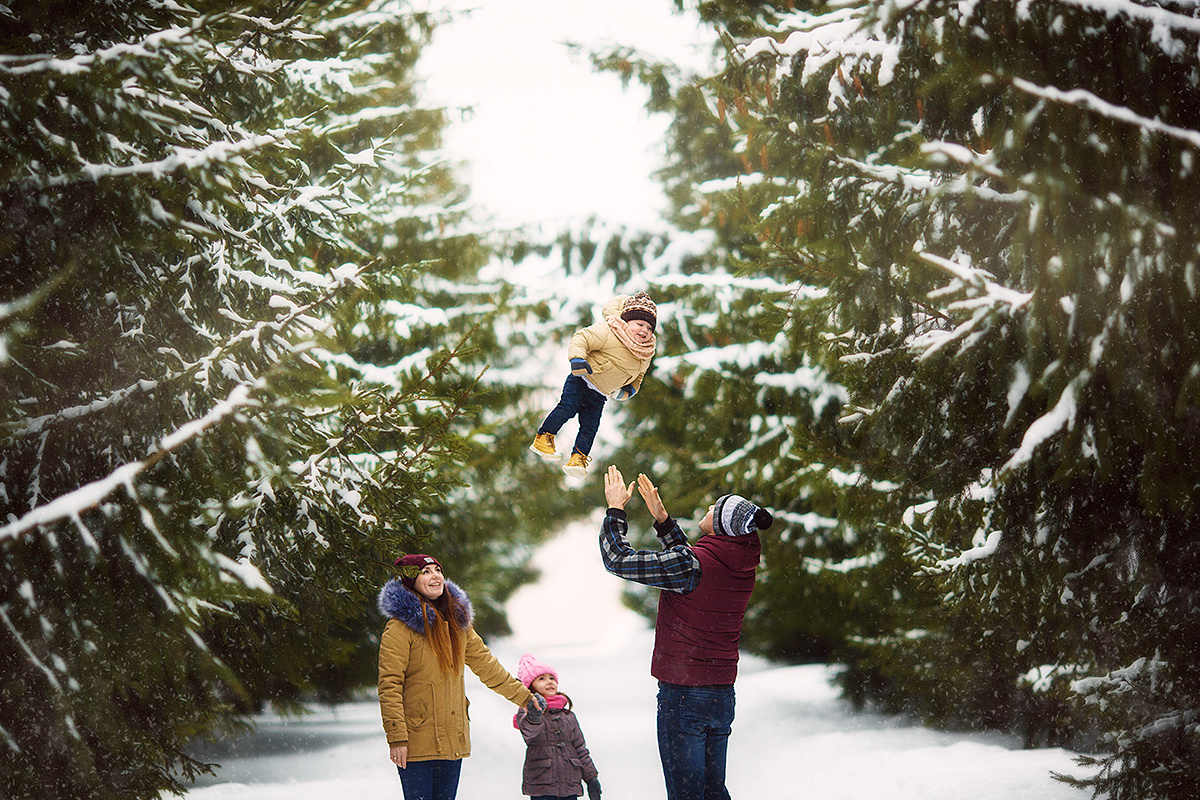 Зимняя семейная фотопрогулка. Свадебный и семейный фотограф Москва Екатерина Верижникова