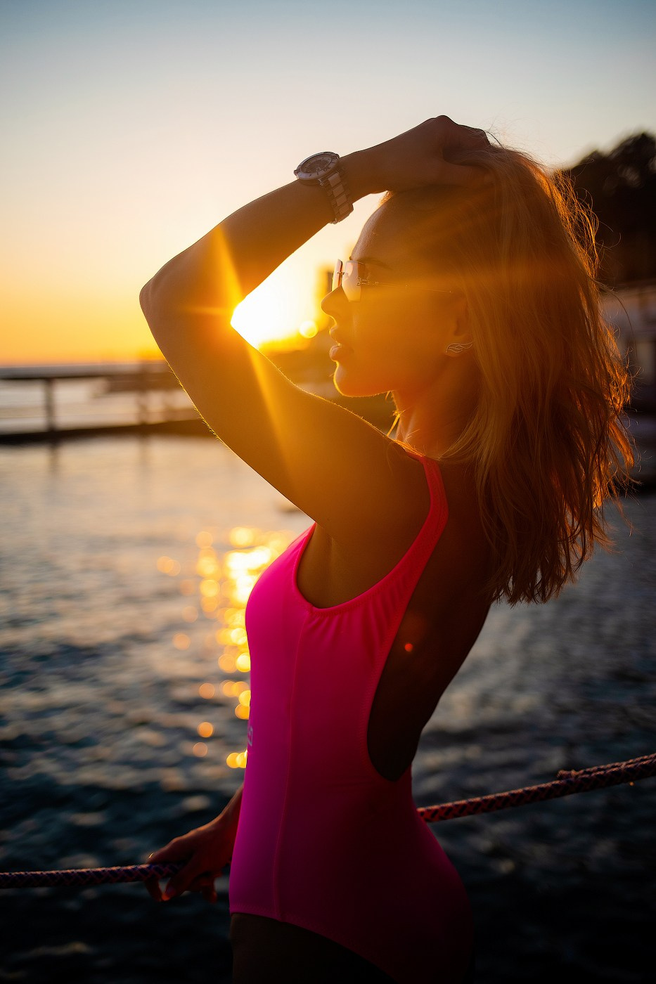 Красивые фотографии на закате на море в Сочи