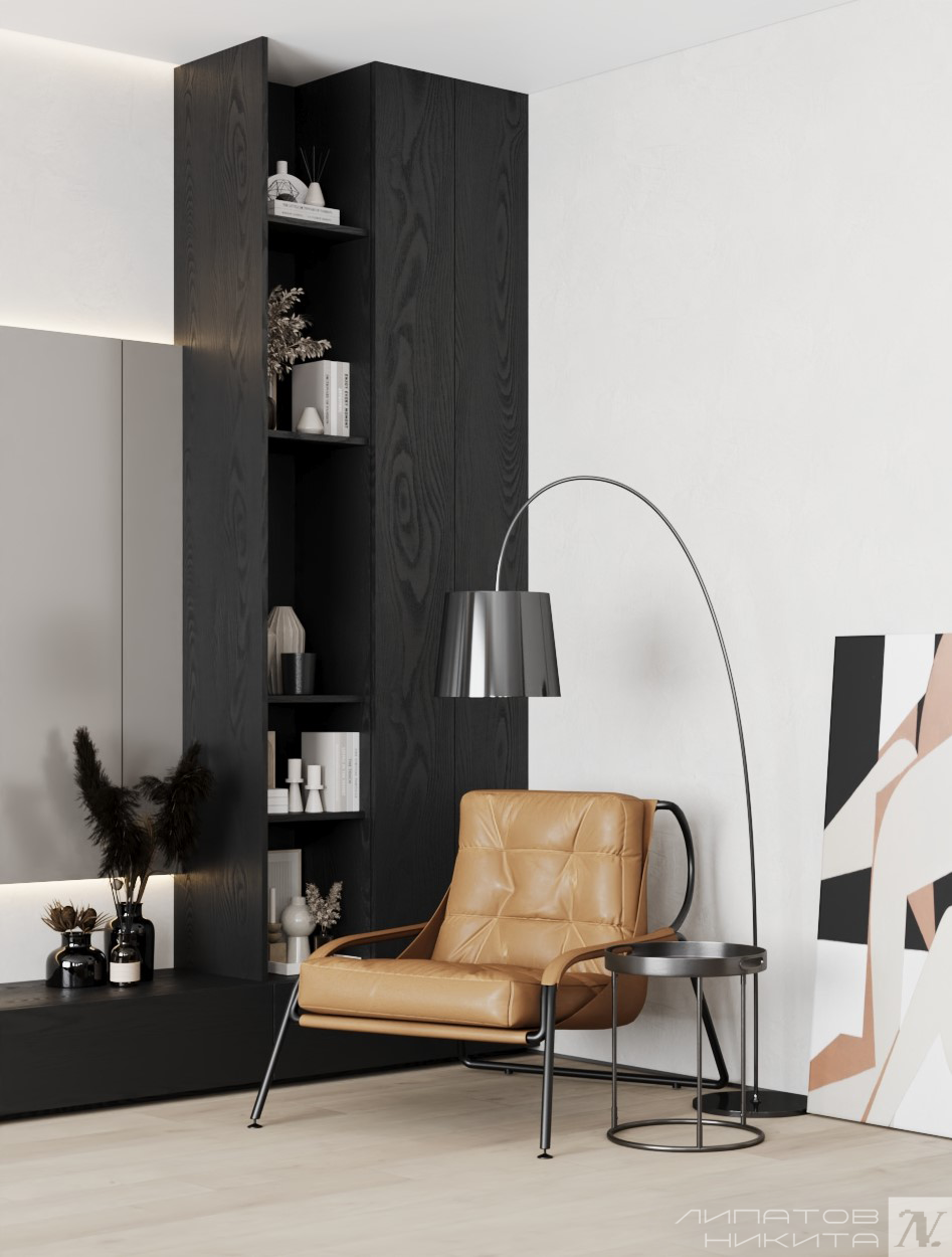 Проект коттеджа в стиле теплый минимализм. Дизайнер интерьера Липатов Никита. Москва