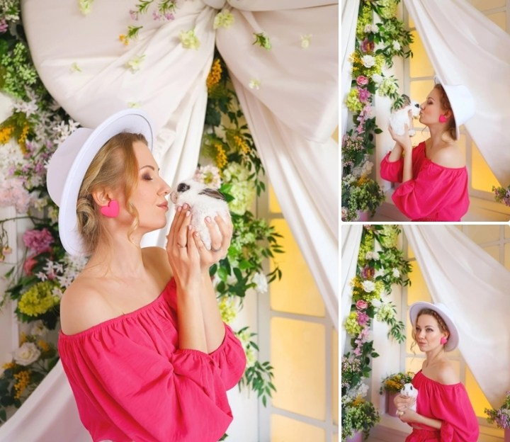 Фотодень с кроликами в фотостудии Glory. Самоед Новосибирск