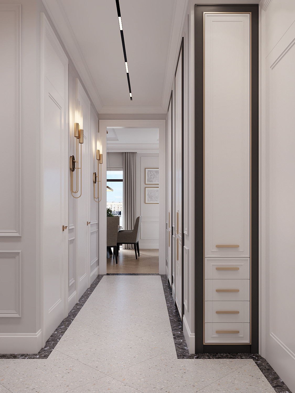 Прихожая в серых тонах