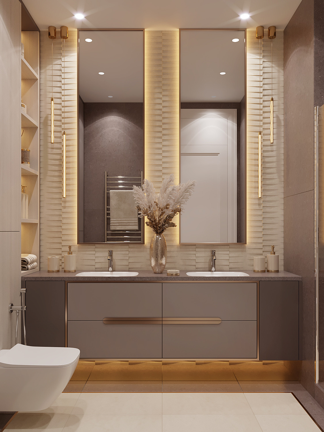 Санузел с двумя раковинами