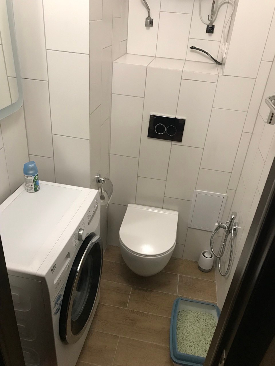 Ванная комната с раздельным гостевым санузлом (ул. А. Камалеева д. 16). Ремонт санузла, туалета, ванной под ключ в Казани. Укладка плитки