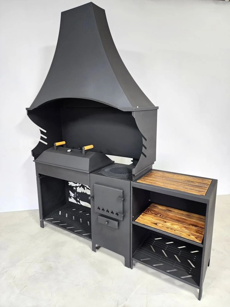 «Джета с вытяжным зонтом и функцией смокер. Купить / заказать мангал для дома в Краснодаре от производителя «Дарбин»