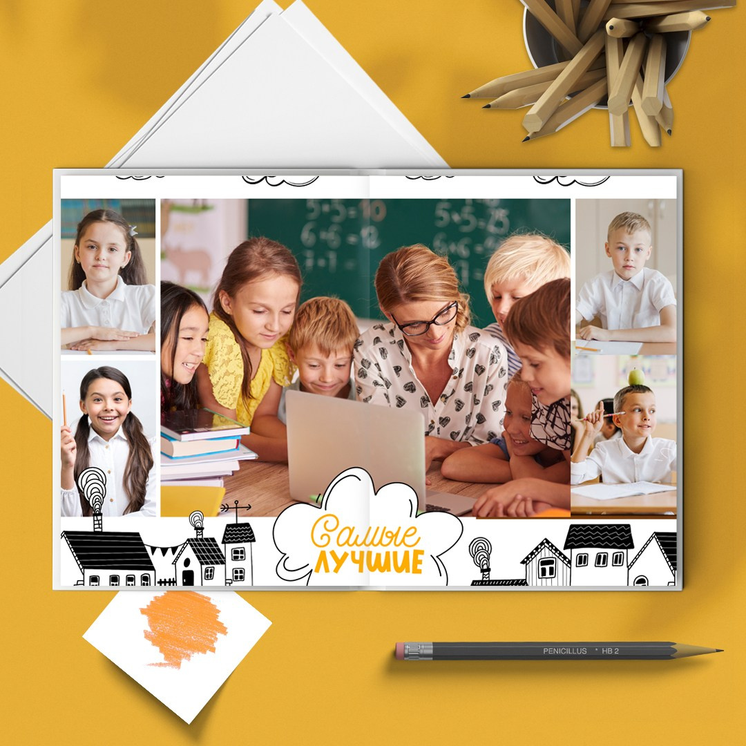 Выпускной альбом для начальной школы и детского сада «Doodle». Medlori fotobook Выпускные альбомы в Липецке Лариса Медведева