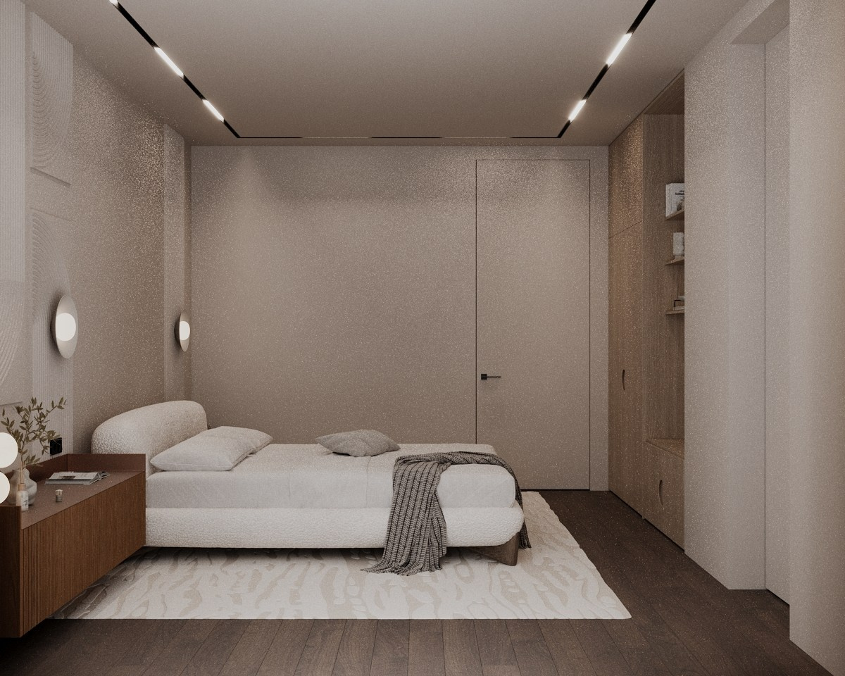 Бежевая спальня Жуковка. Визуализатор Векшина Елена
