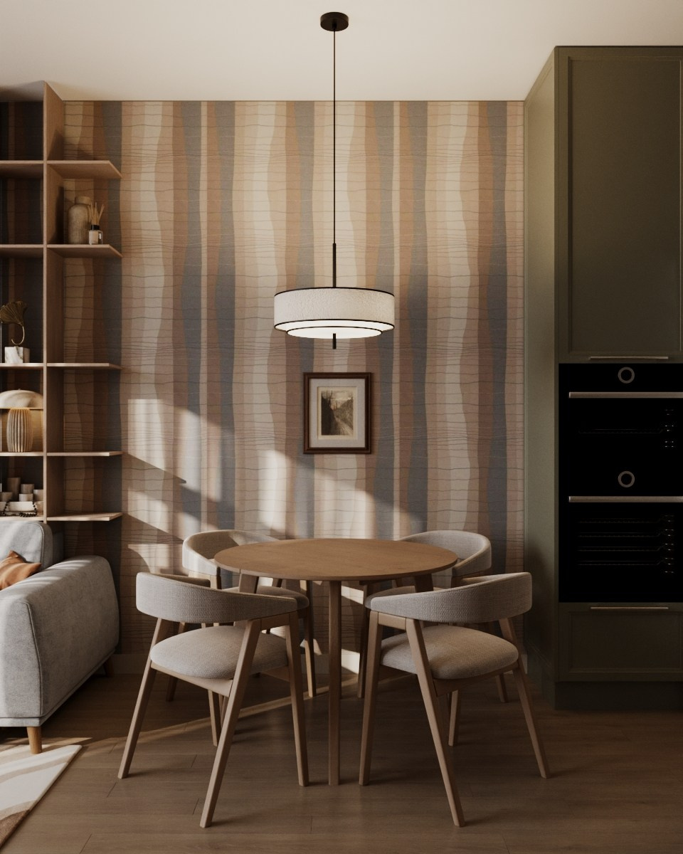 Кухня —гостиная ЖК Голландия. Визуализатор Векшина Елена