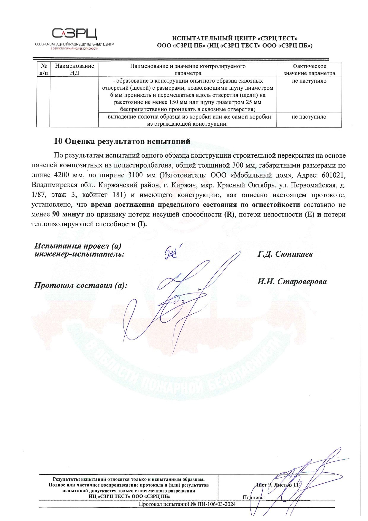 Протокол испытаний на огнестойкость: высокие стандарты безопасности в строительстве. БыстроДом — капитальный дом за 7 дней!