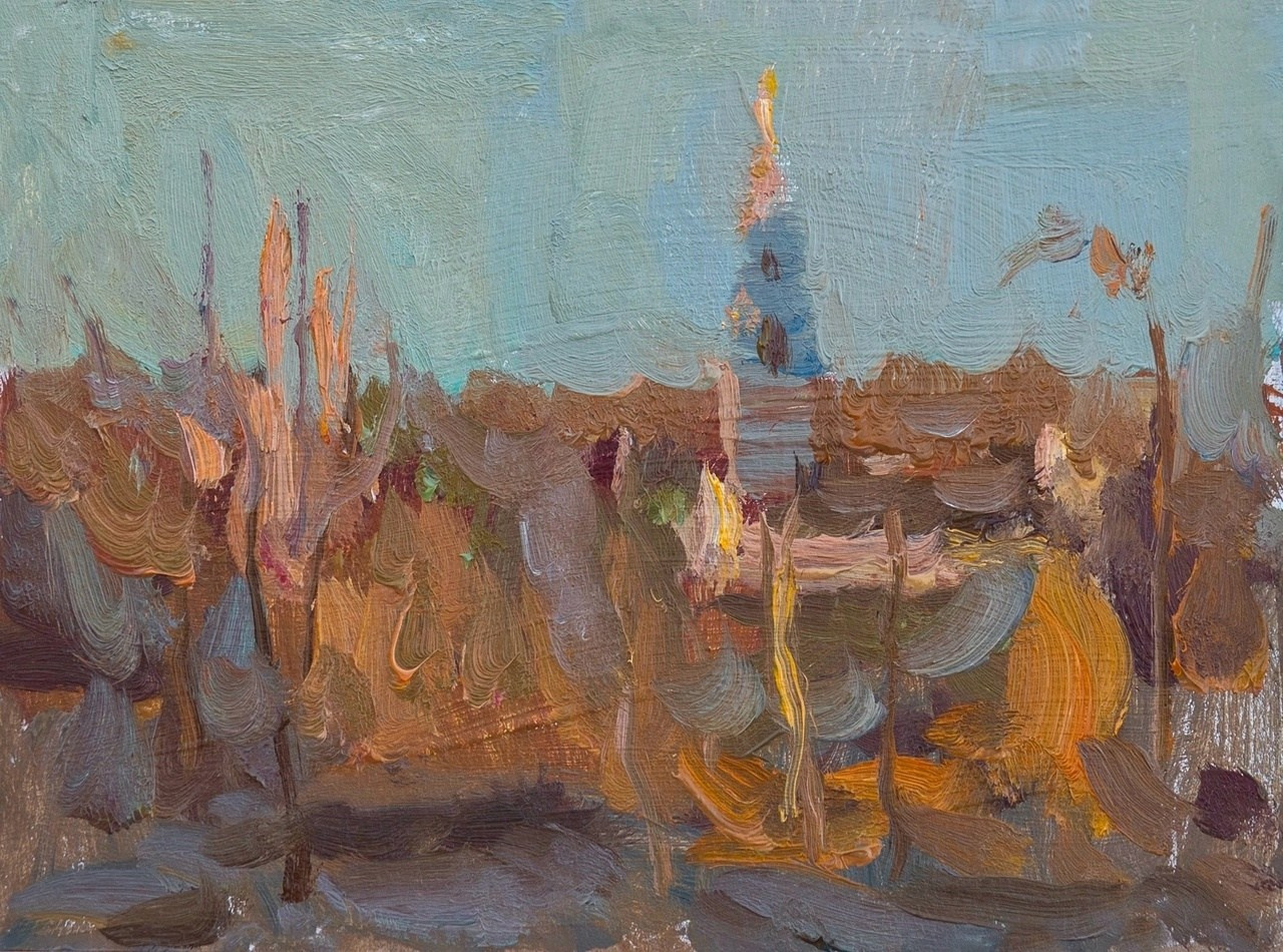 Апрельский вечер. Вид на монастырь