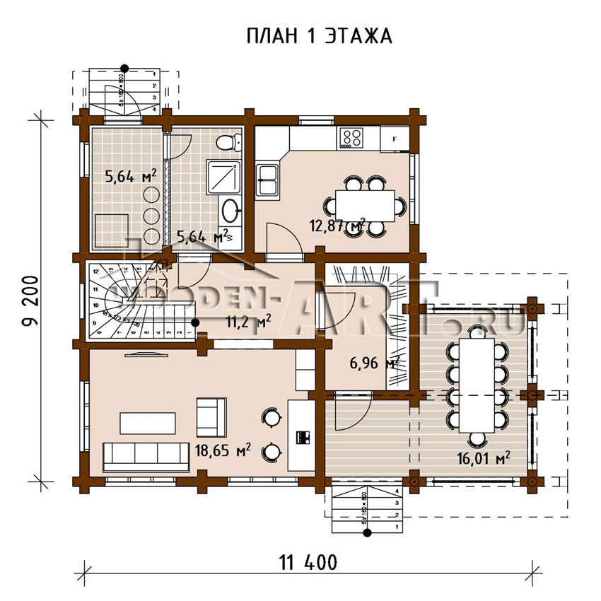 «Бужарово» 162 кв. м. Проекты деревянных домов