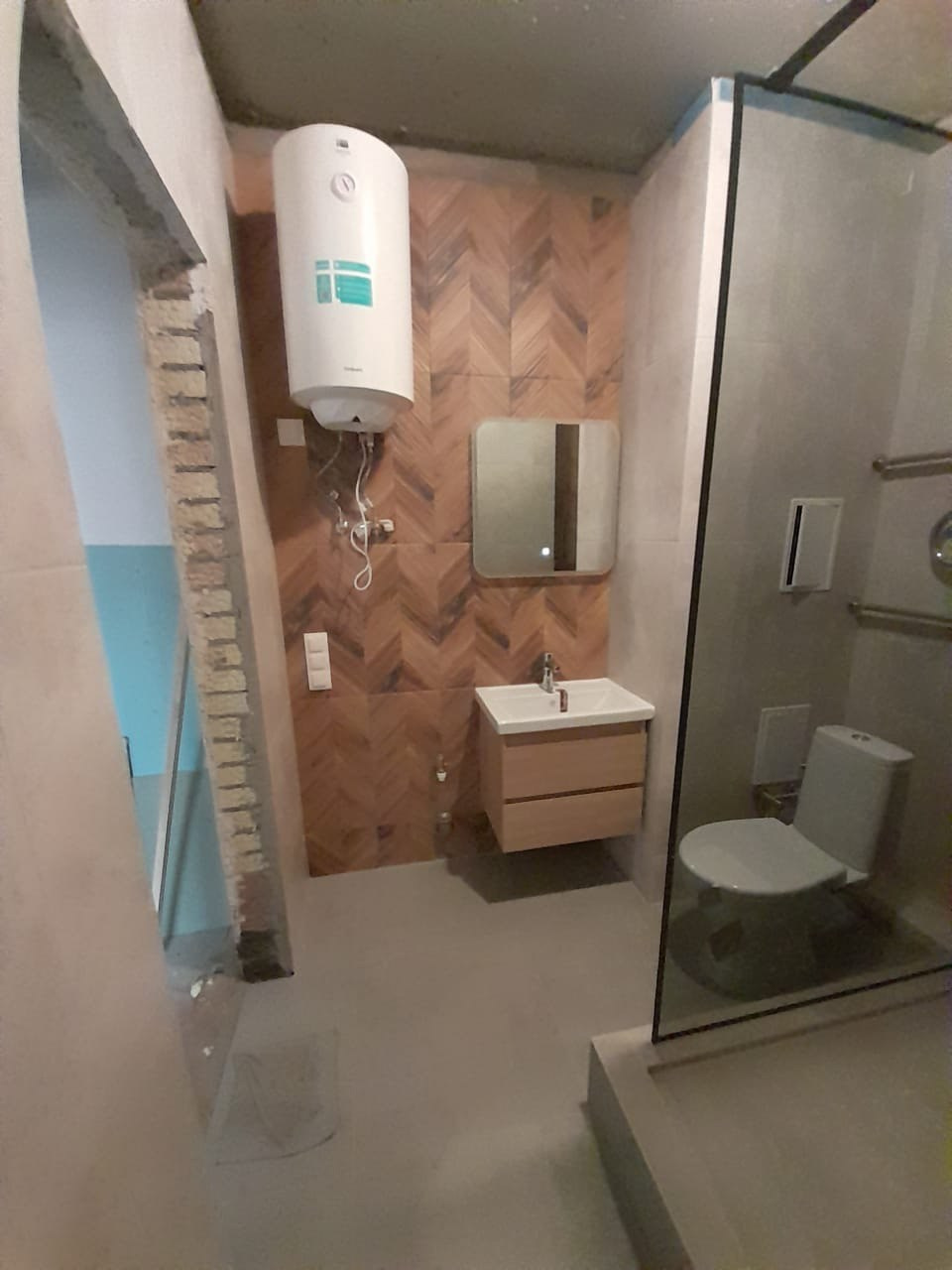 Ванная комната (ул. Сабира Ахтямова д. 1к1). Ремонт санузла, туалета, ванной под ключ в Казани. Укладка плитки