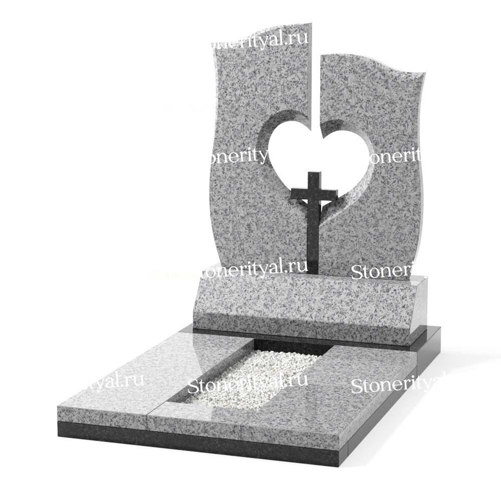 Комбинированные памятники на одного. Изготовление и установка памятников в Москве и МО