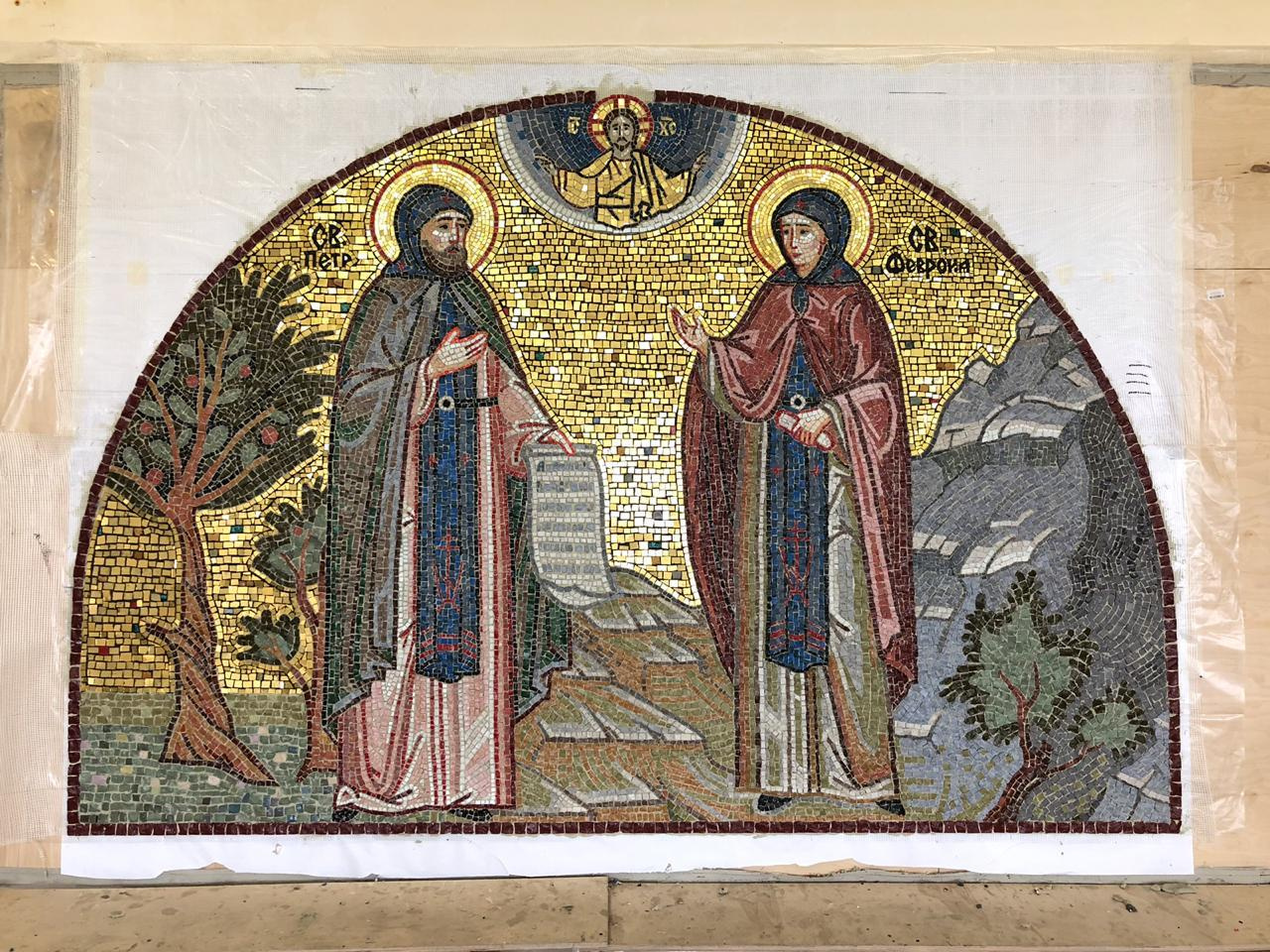 Фасады Храма святых Петра и Февронии Муромских. Новороссийск. НИИКОРОВИН- мастерская мозаики и монументального искусства