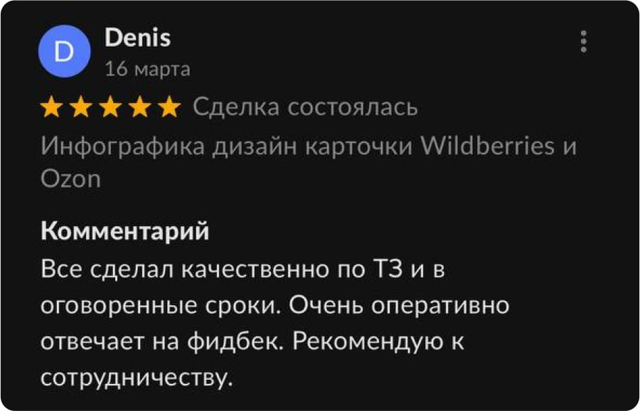 Отзывы клиентов. Дизайн карточек для маркетплейсов