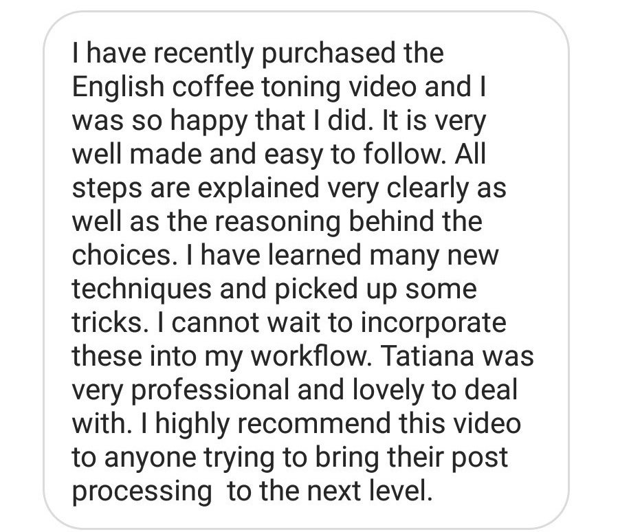 Отзывы из соцсетей. Татьяна Тетерева, фотограф Москва