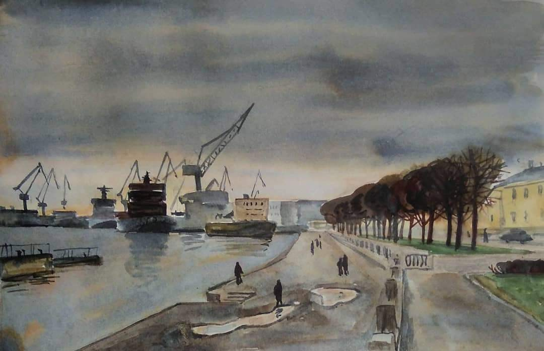 Город, графика. Ольга Васильева художник в Санкт-Петербурге