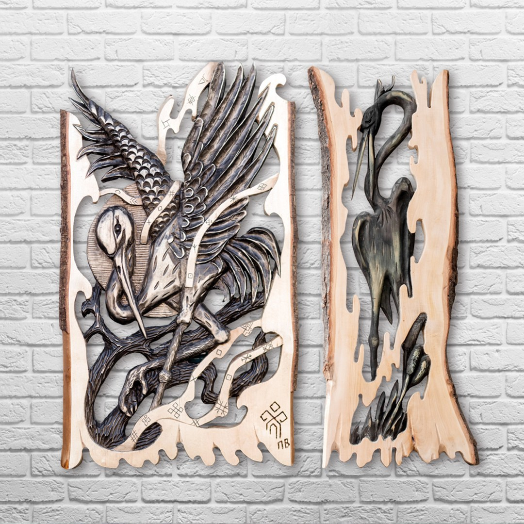 Необычные деревянные картины Аиста