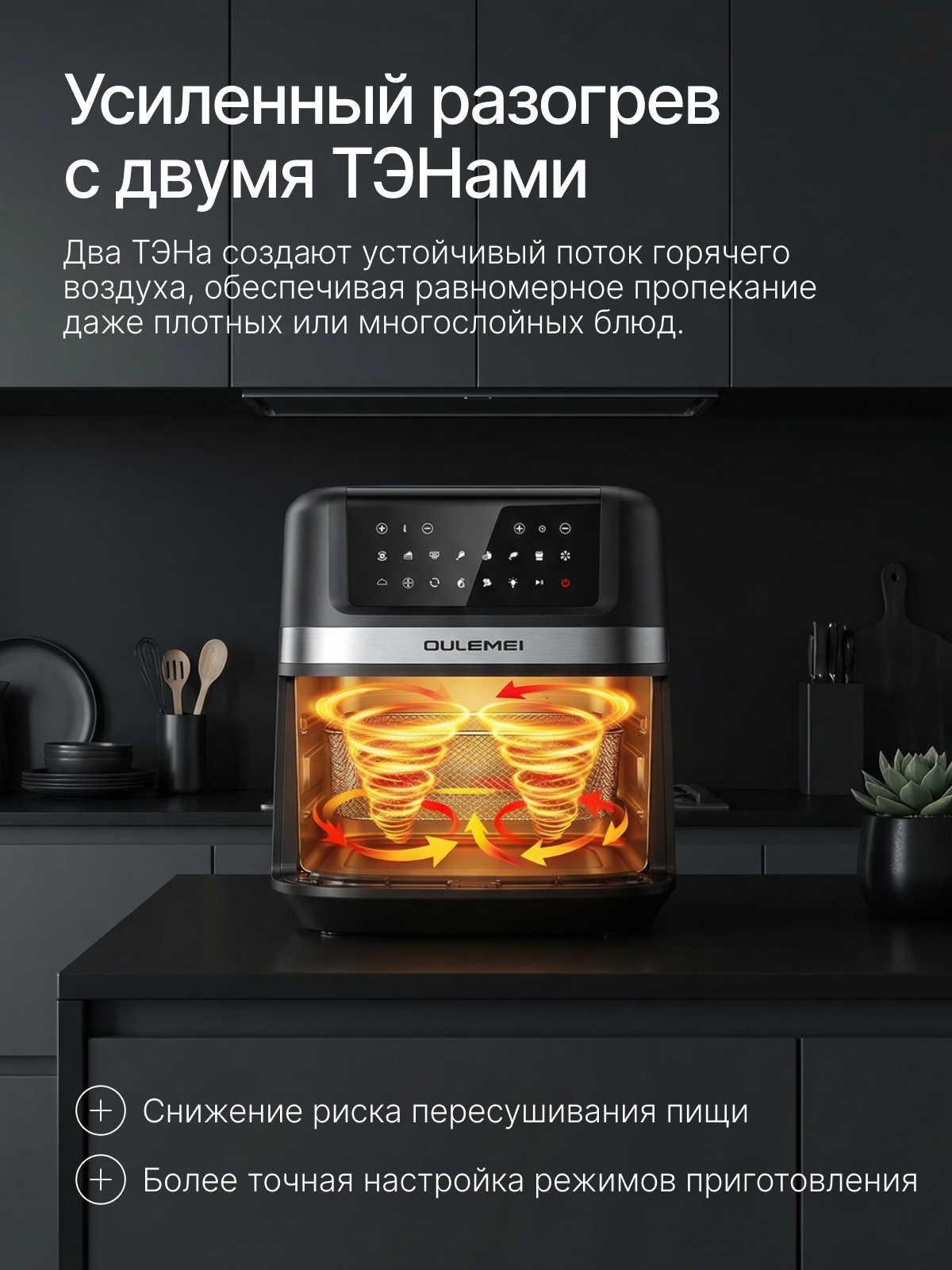 Аэрогриль. Инфографика | Визуальный нейромаркетинг | Дизайн карточек для маркетплейсов