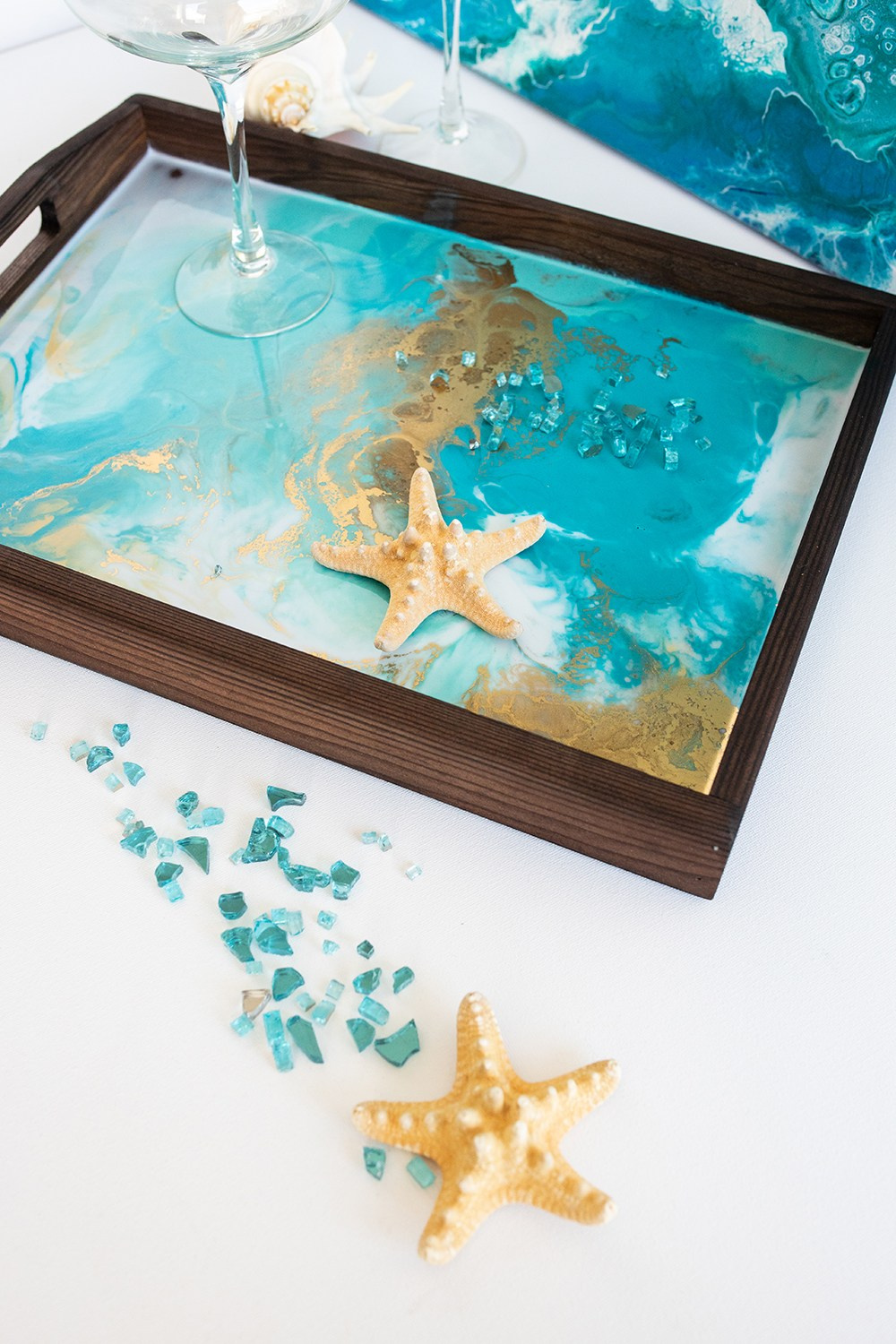 Подставки, менажницы, подносы из смолы. Художник Якимова Юлия картины в интерьер и предметы декора