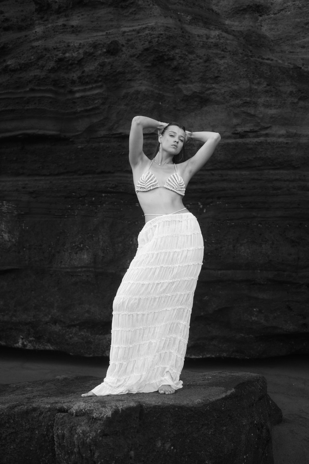 Polina black sands. Portrait photographer based in Bali. Photoshoot in Bali