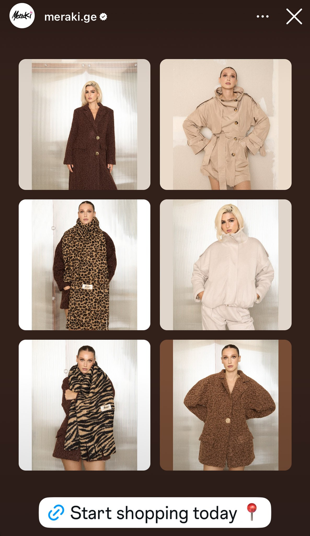 Commercial fashion photos for Meraki by Inna Banan used in Instagram advertising campaign