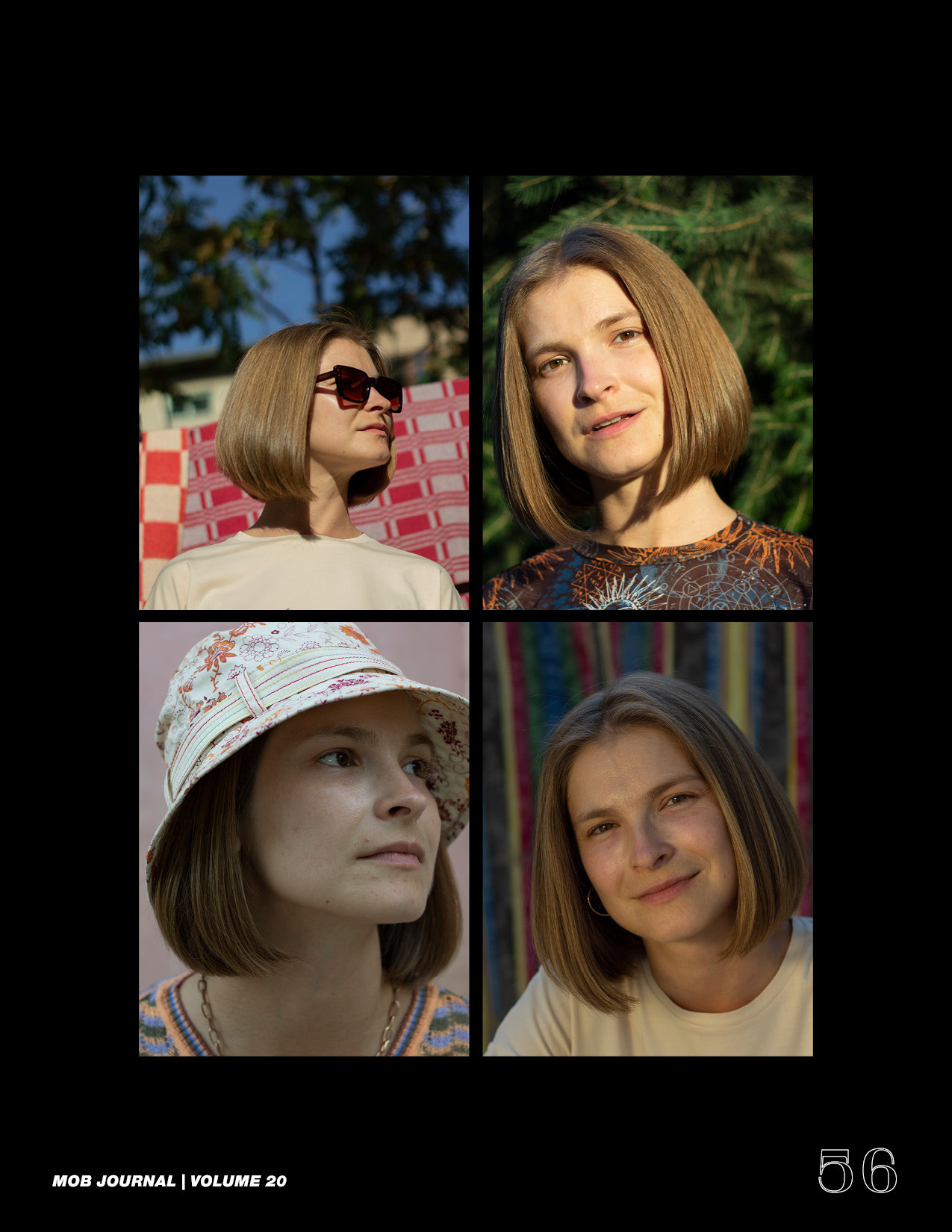 Четыре фотографии из публикации портретов в журнале Mob 