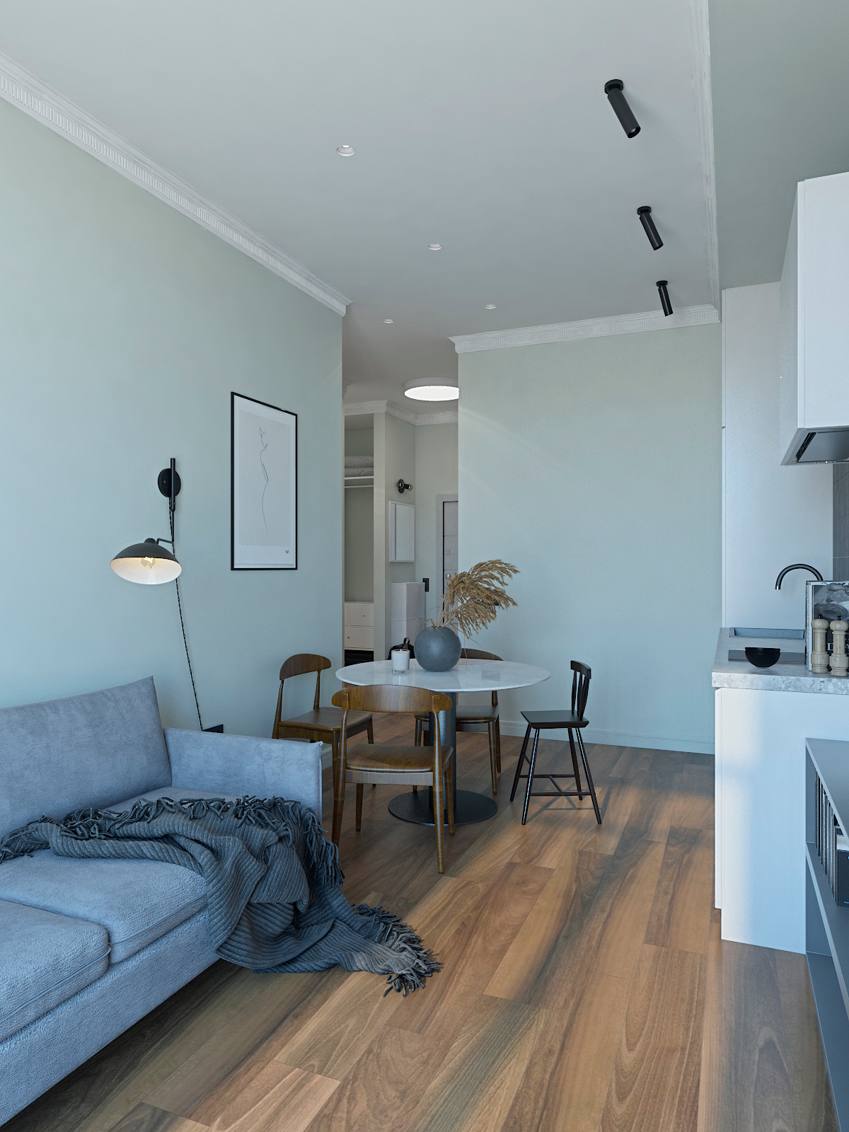 Однокомнатная квартира г. Геленджик. Дизайн интерьера в Пскове и Великом Новгороде