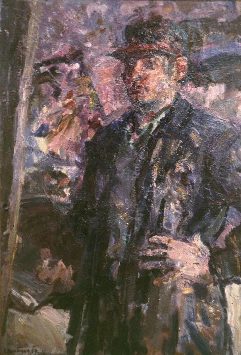 «В мастерской» 1959 год Вологодская картинная галерея. Художник Величко Вадим Семёнович