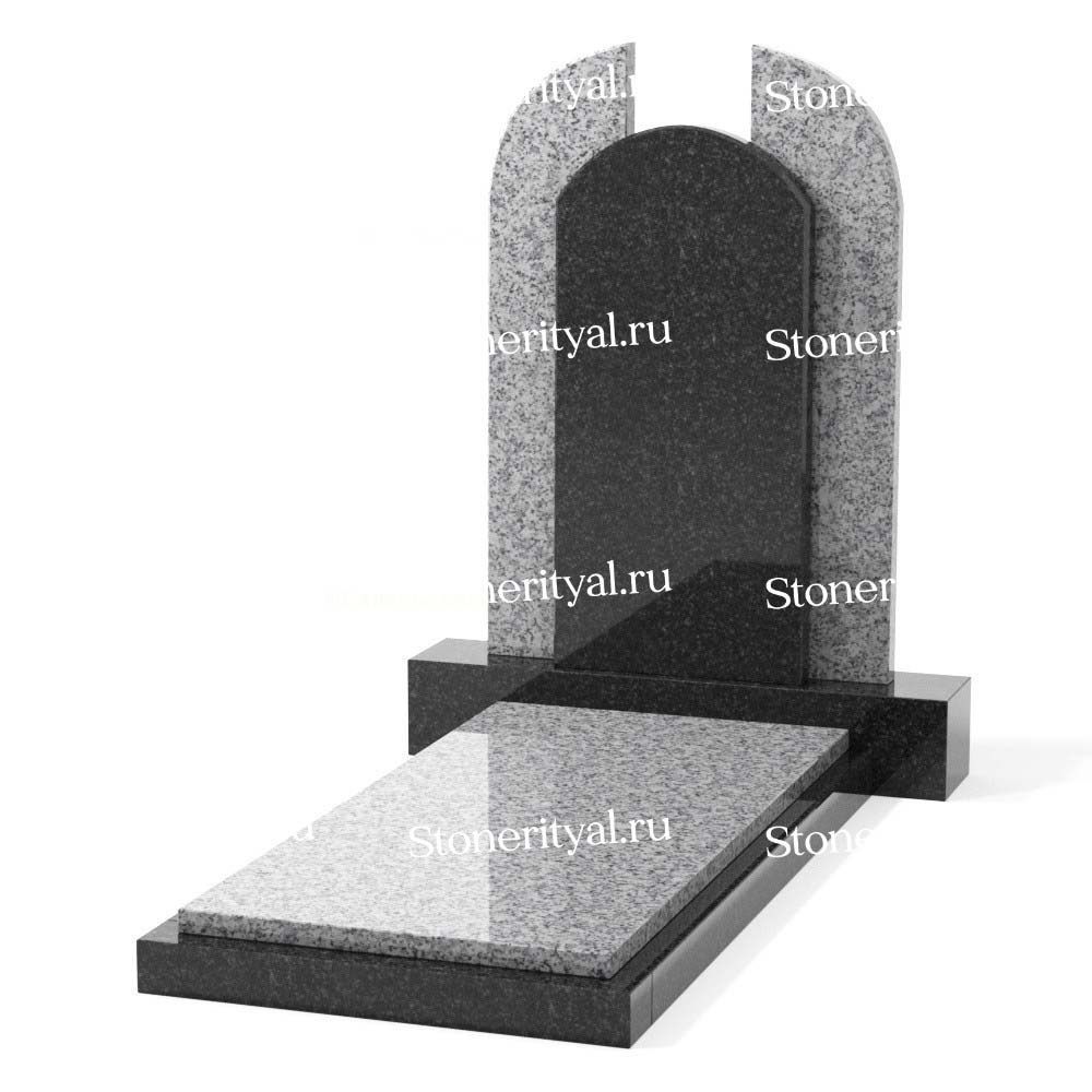 Комбинированные памятники на одного. Изготовление и установка памятников в Москве и МО