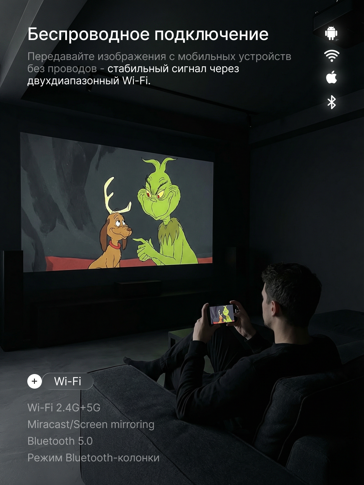 Проектор. Инфографика | Визуальный нейромаркетинг | Дизайн карточек для маркетплейсов