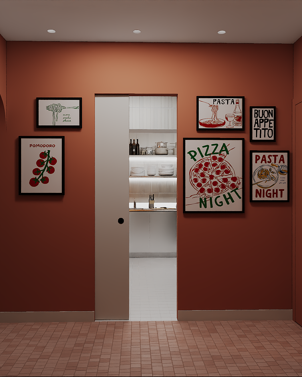 PIZZERIA PATE FINE, LA COLLE-SUR-LOUP. Irina Balykina — Interior 3D Visualization