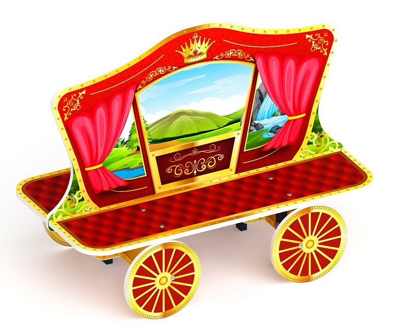 Карета - Скамейка детская - МФ 41.03.05 Габариты (ШхДхВ): 1180x620x850 мм Зона безопасности, мм: 2180х1620 Возрастные ограничения от 3 лет 