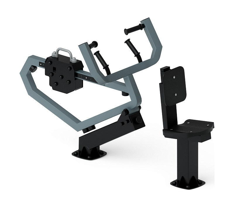 Рычажная тяга (серый) СТ 039-13 Габариты (ШхДхВ): 1890х800х1080 Зона безопасности, мм: 3190х2000 Оборудование предназначено для подростков в возрасте от 14 лет и взрослых, весом не более 100 кг.