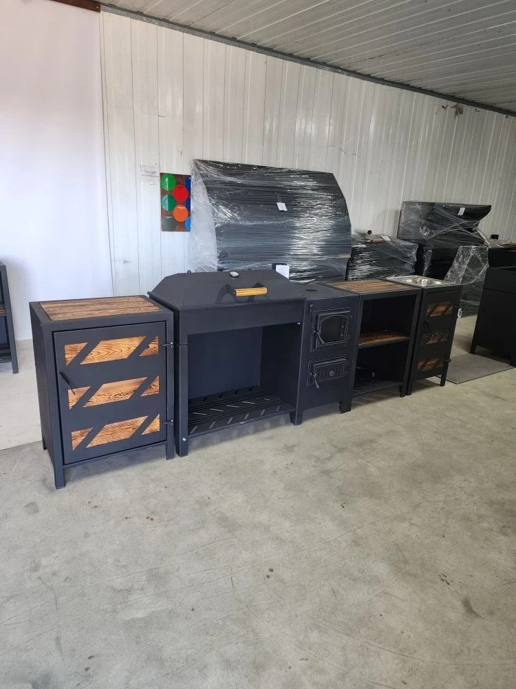 «ДЖЕТА» с печью под казан и смокер с реверсным движением жара. Купить / заказать мангал для дома в Краснодаре от производителя «Дарбин»