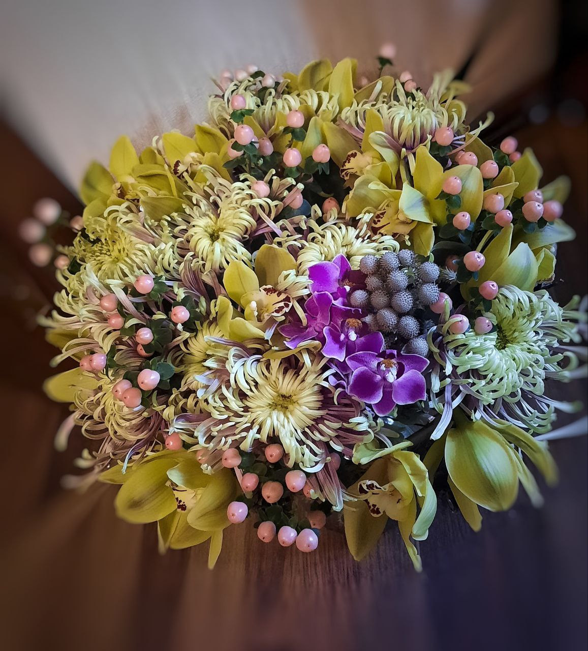 авторский каркасный букет весна