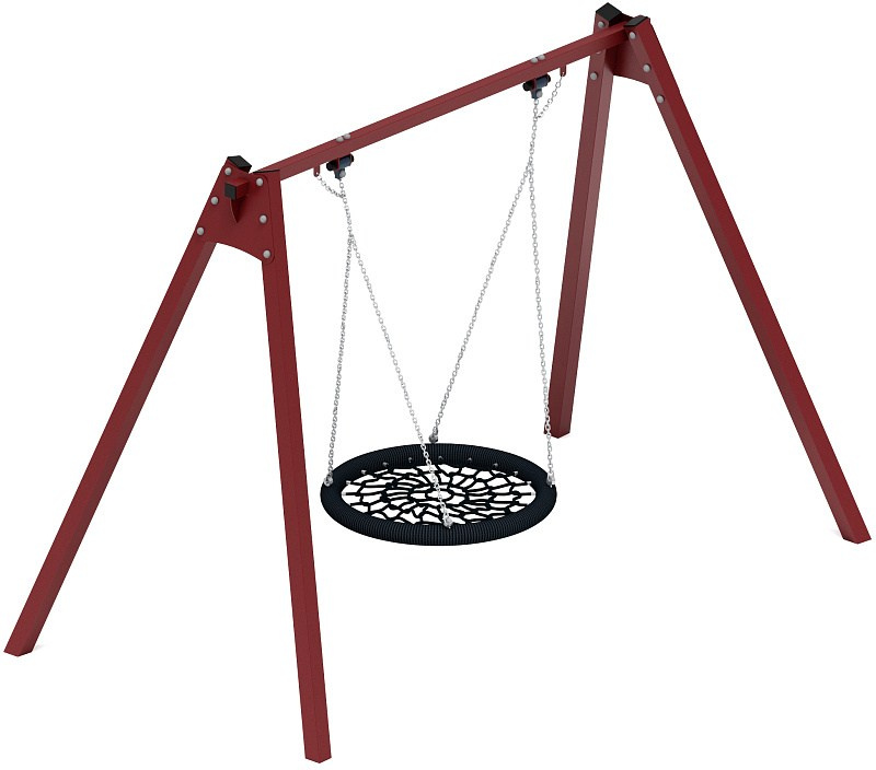 Качели-Гнездо 1000 - ИО 11.М.05.01-03 Габариты (ШхДхВ): 3420x1810x2320 Зона безопасности, мм: 3420х7120 Возрастные ограничения от 3 лет, весом не более 70 кг