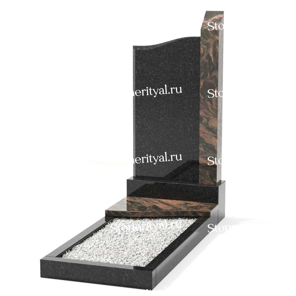 Комбинированные памятники на одного. Изготовление и установка памятников в Москве и МО