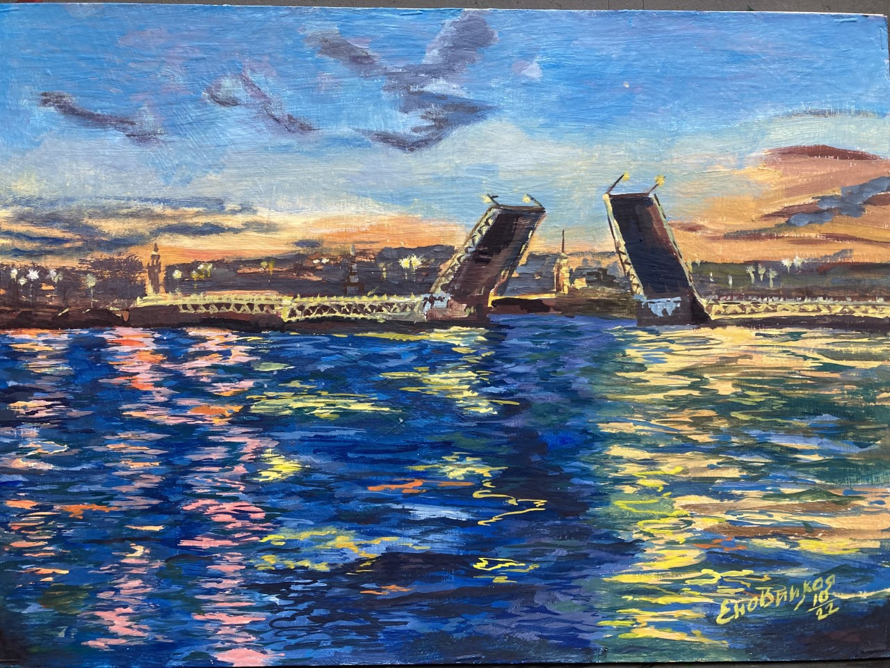 развод мостов вид со стороны Невы