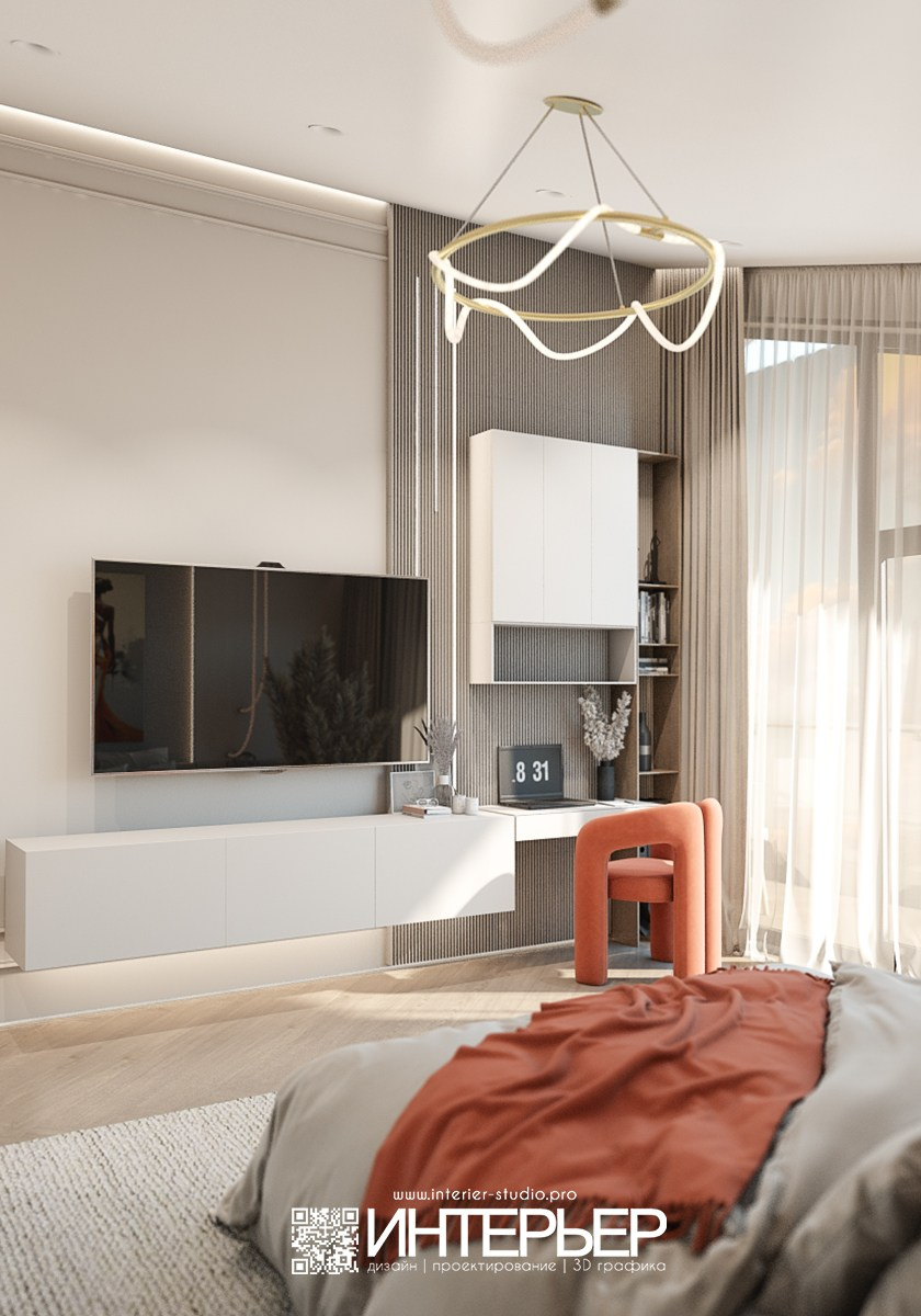 Детская и гостевая спальня. Дом Винсады. Дизайн интерьера, 3D визуализация и 3D моделирование. Создание проектов и чертежей. КМВ: Кисловодск, Пятигорск, Ессентуки и удаленно