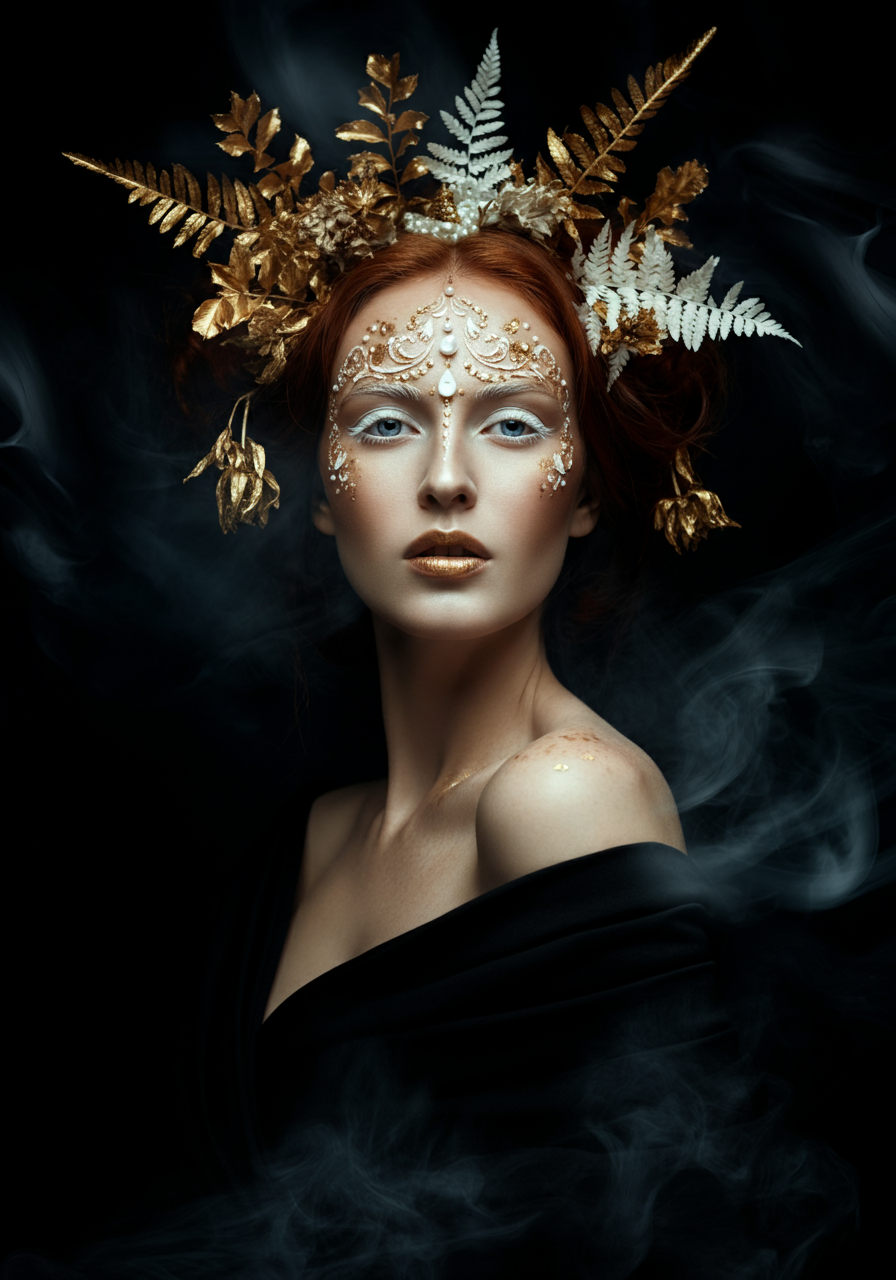 Женский креативный фэшн лук для студии