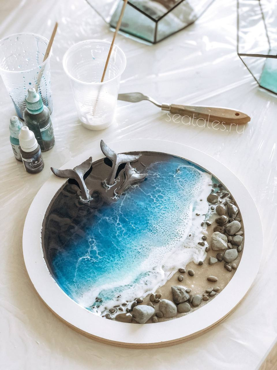 Эпоксидная смола. Seatales — эпоксидная смола и спиртовые чернила