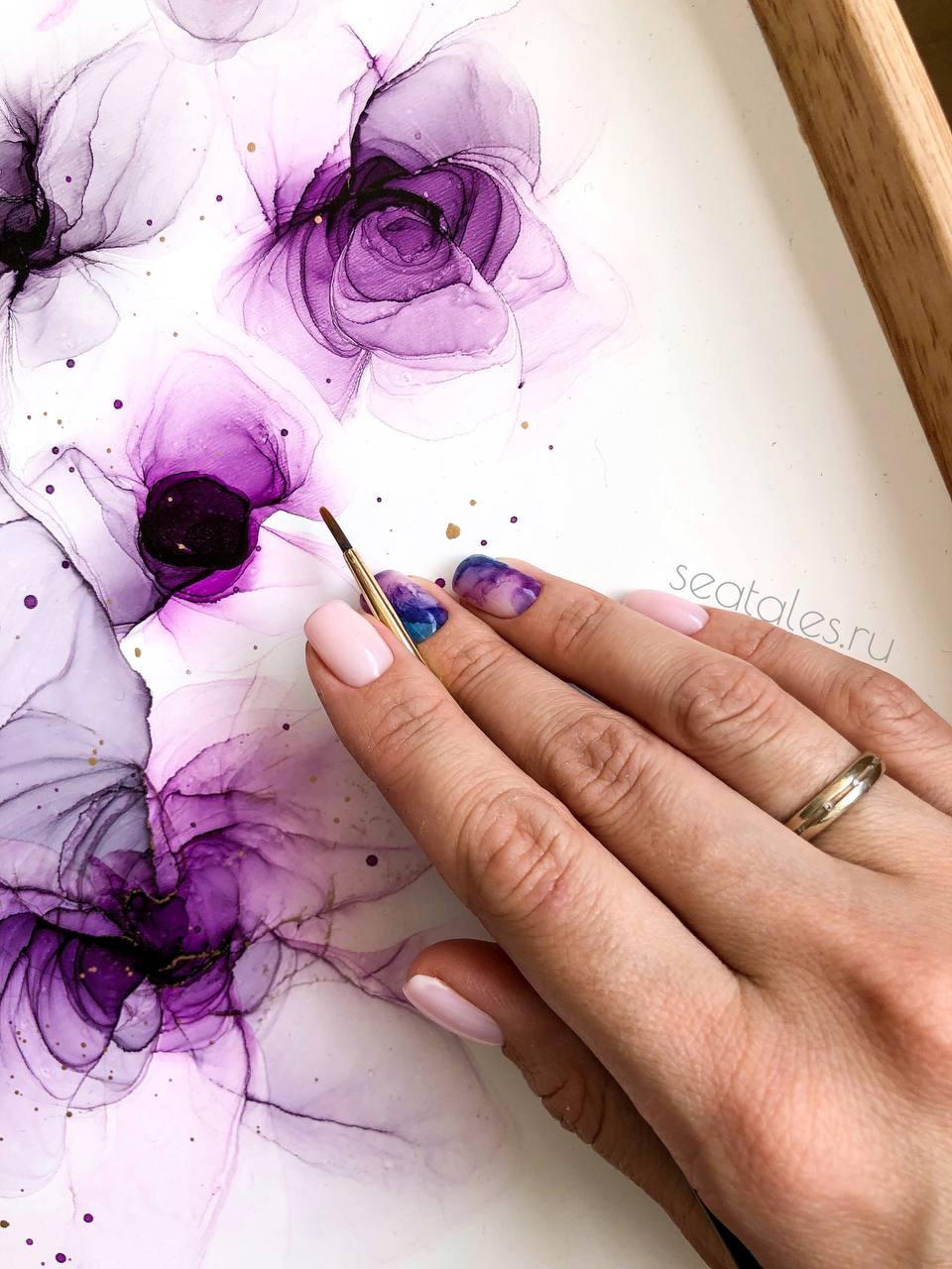 Спиртовые чернила. Seatales — эпоксидная смола и спиртовые чернила