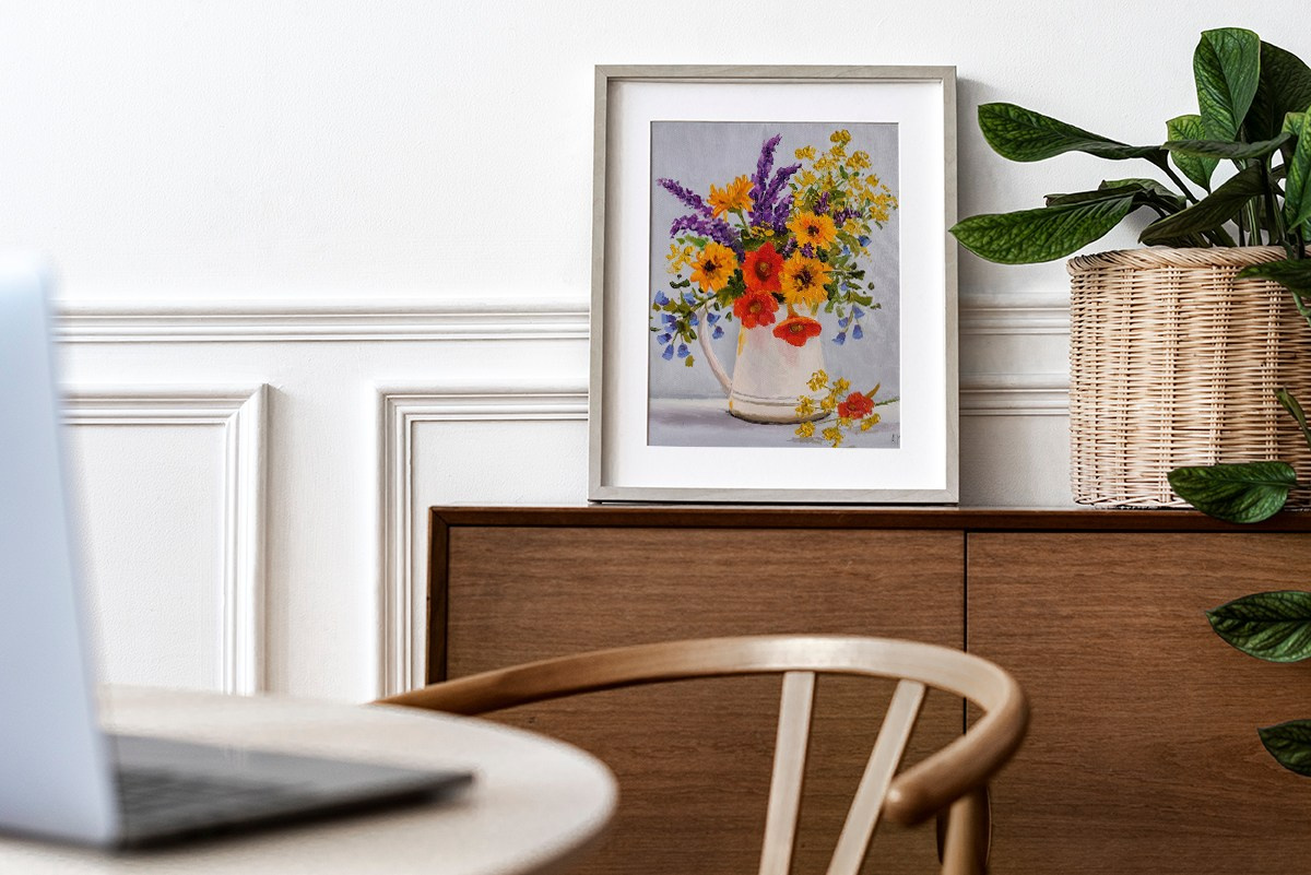 Картина маслом «Букет цветов»  — живопись на холсте