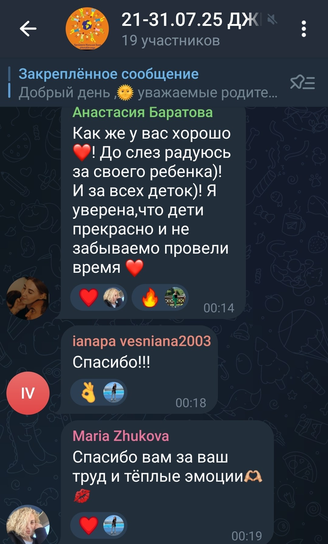 Отзывы из чатов