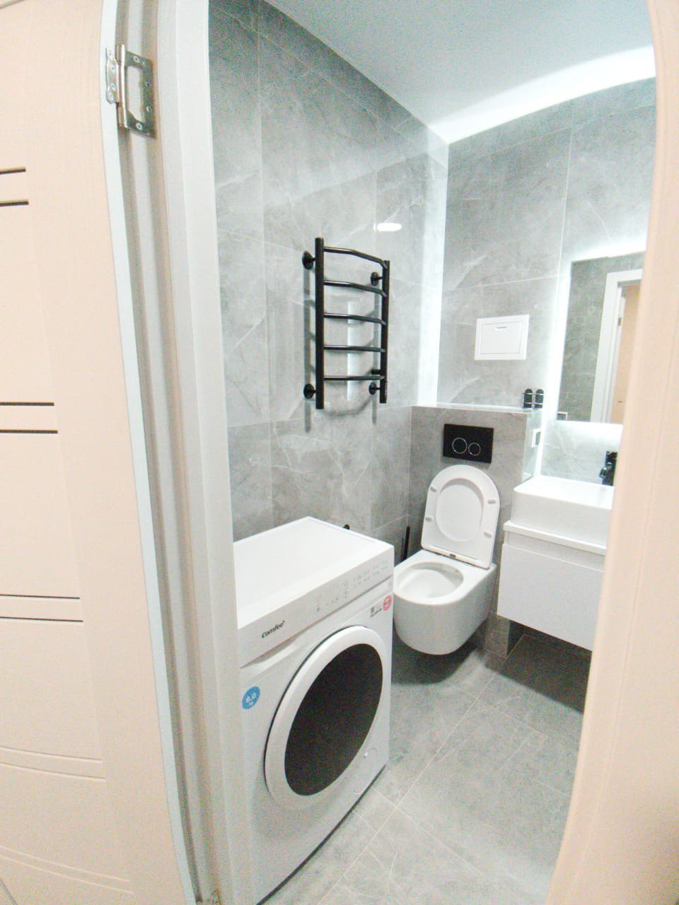 Ванная комната (д. Царево ул. П. Гаврилова д. 2). Ремонт санузла, туалета, ванной под ключ в Казани. Укладка плитки