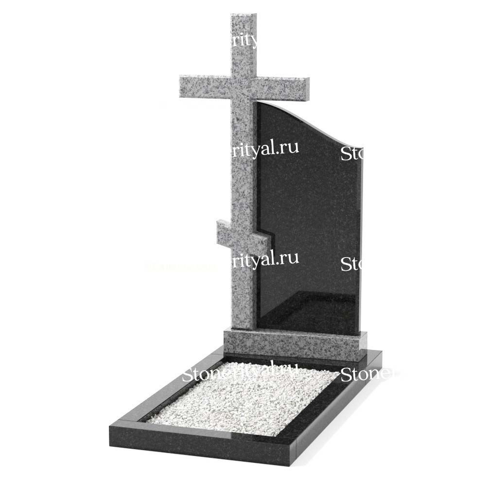 Комбинированные памятники на одного. Изготовление и установка памятников в Москве и МО