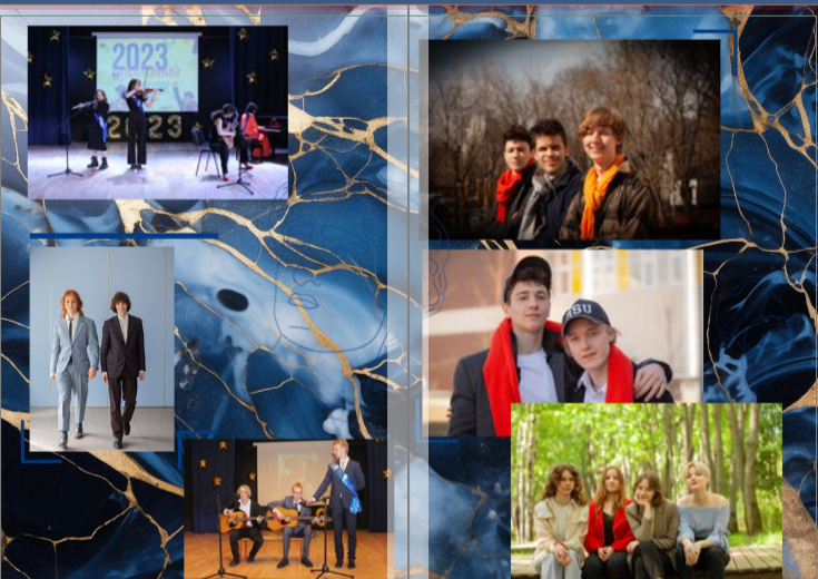 11класс Мозаика. 5500р, 20 разворотов— 4 или 8 портретов на одном развороте+девизы, групп.фото, 2 выезда