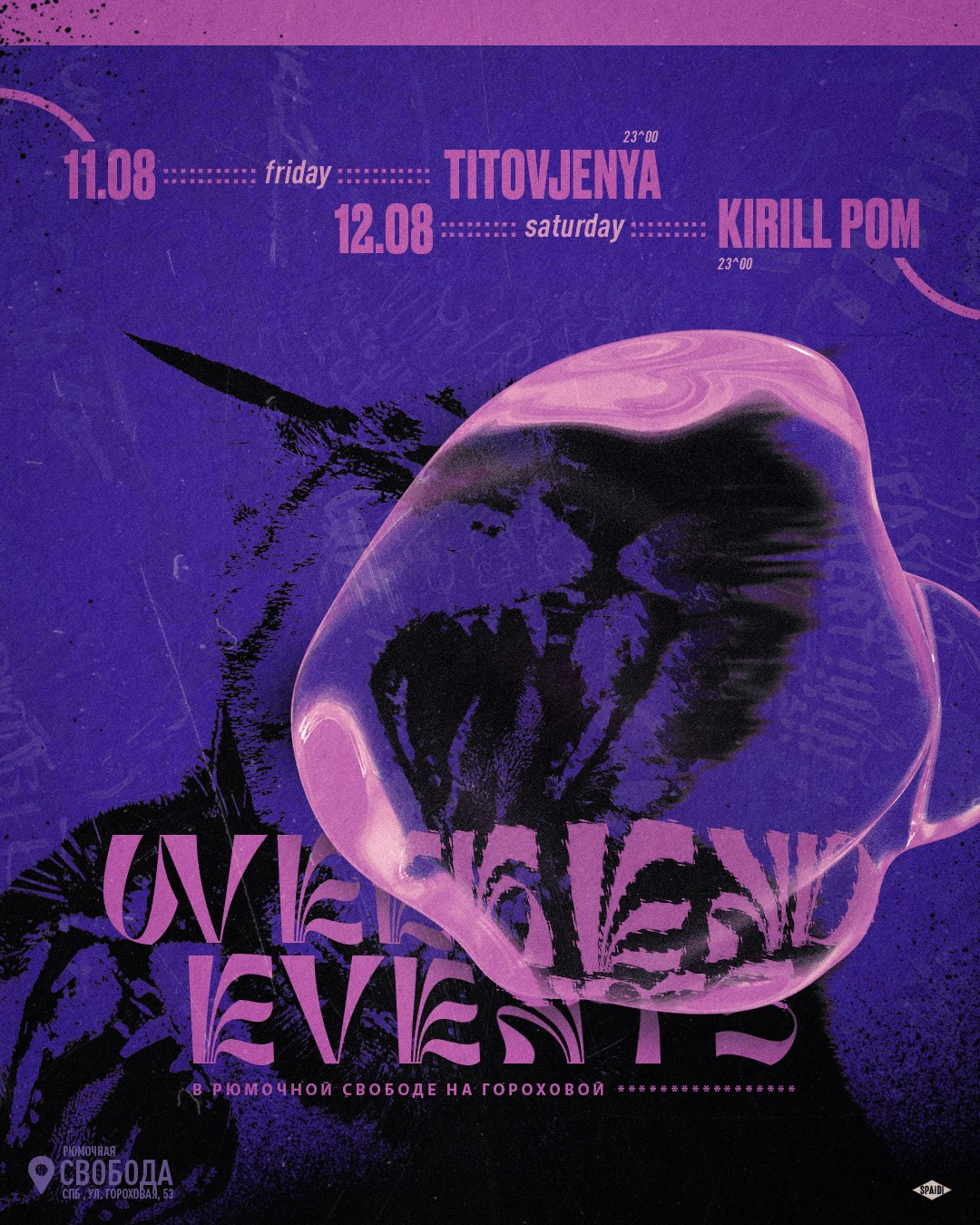 WEEKEND EVENTS. Spaidi Design | Graphic Design