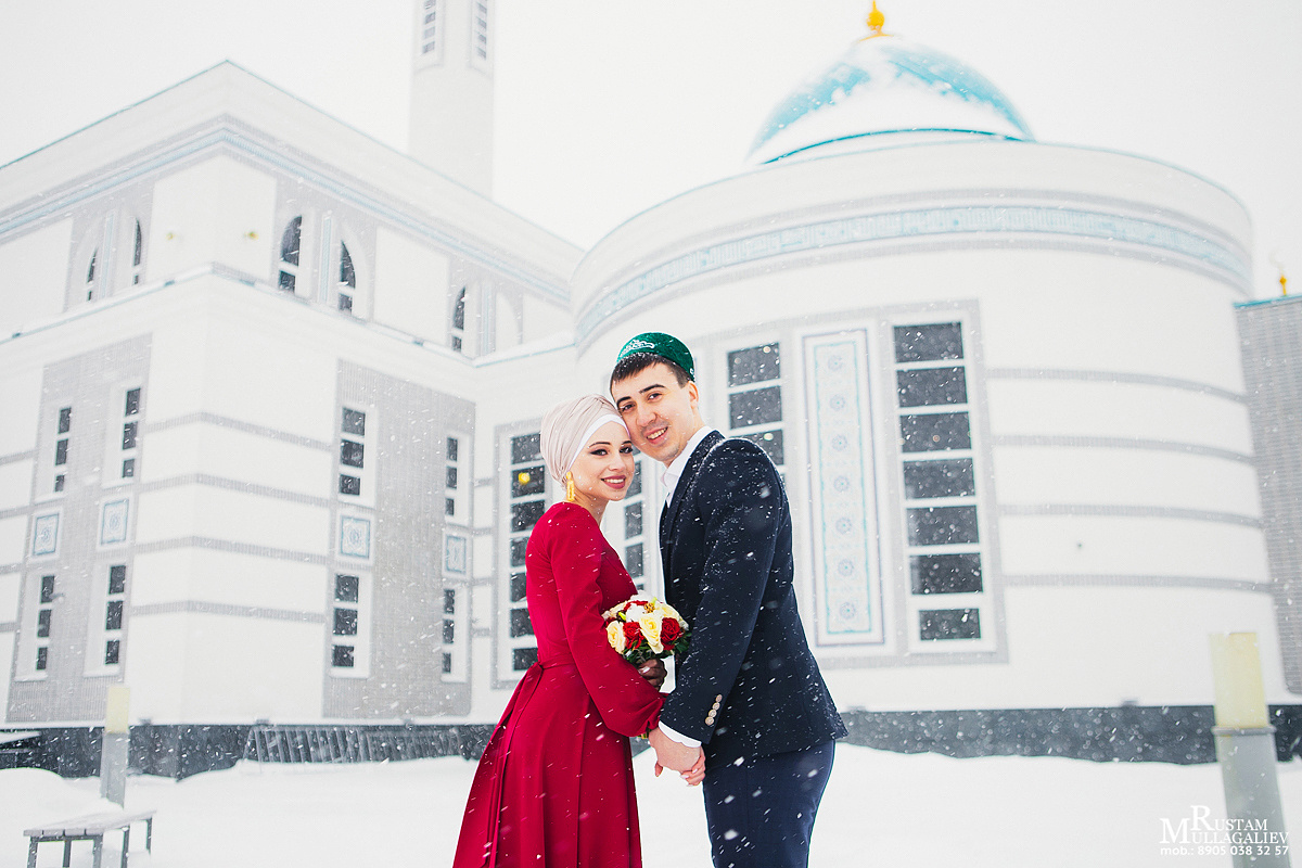мечеть Ярдэм, никах в Казани, платье на никах, никах зимой