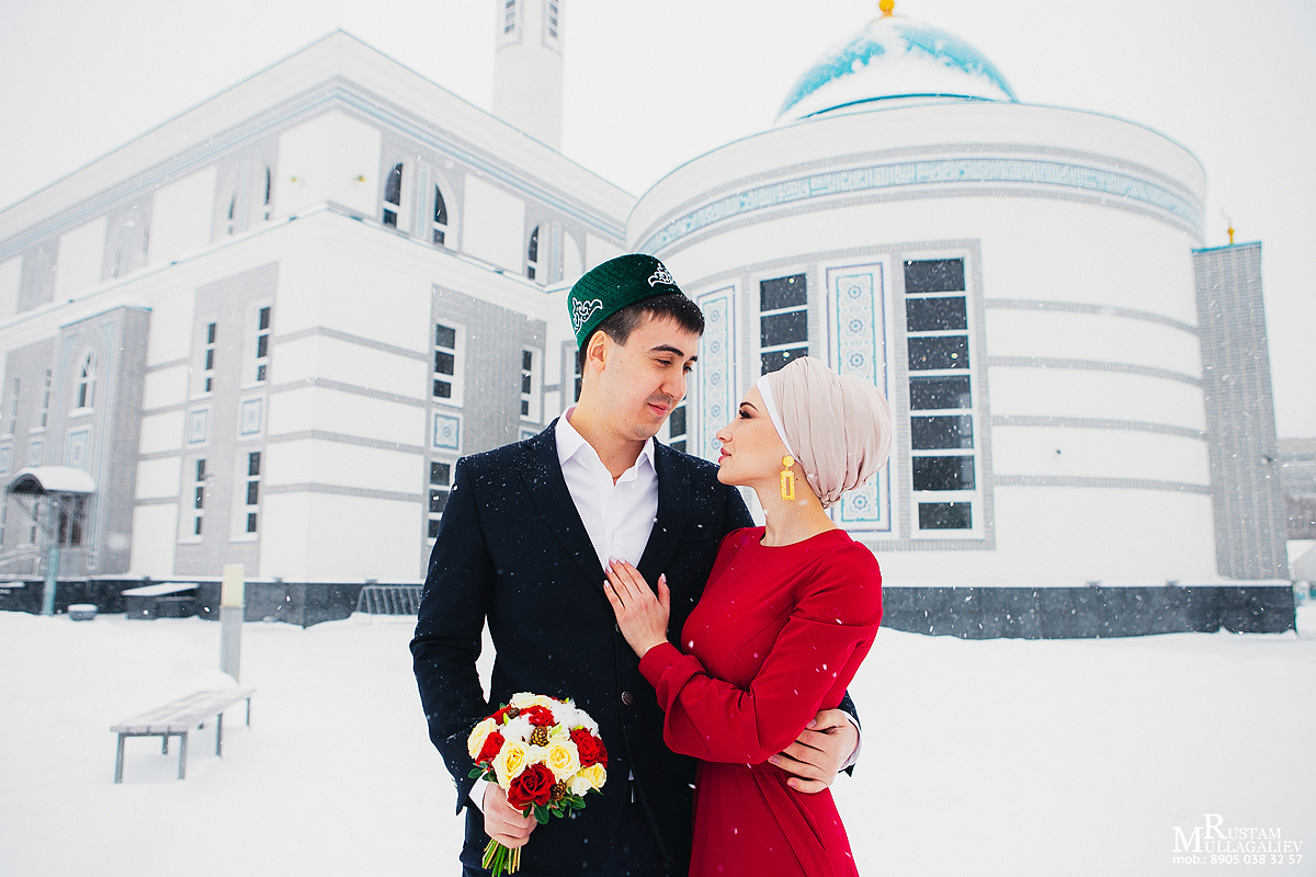 мечеть Ярдэм, никах в Казани, платье на никах, никах зимой